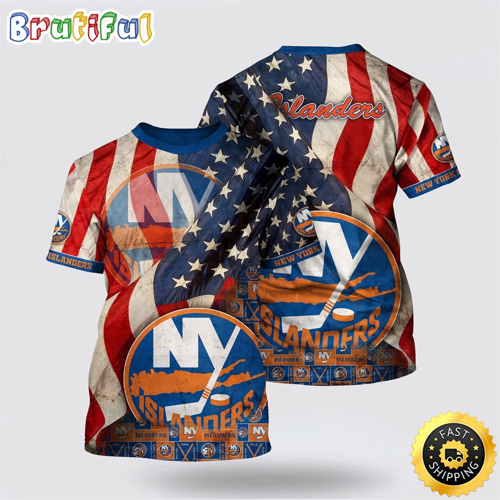 NHL New York Islanders All Over Print T Shirt With American Flag Pattern Summer T Shirt 1 lqkwun.jpg