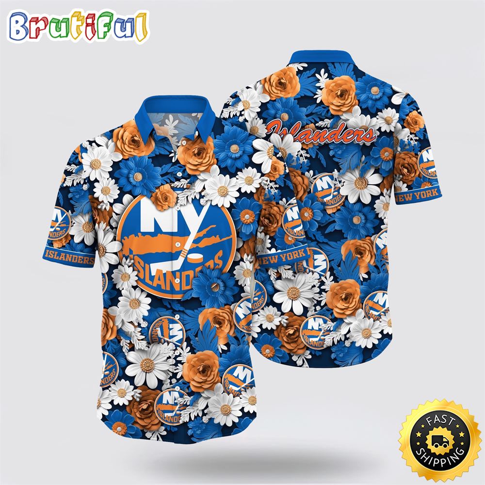 NHL New York Islanders Hawaiian Shirt Tropical Begonia Flower Pattern Summer Hawaiian Shirt 1 kopa8s.jpg