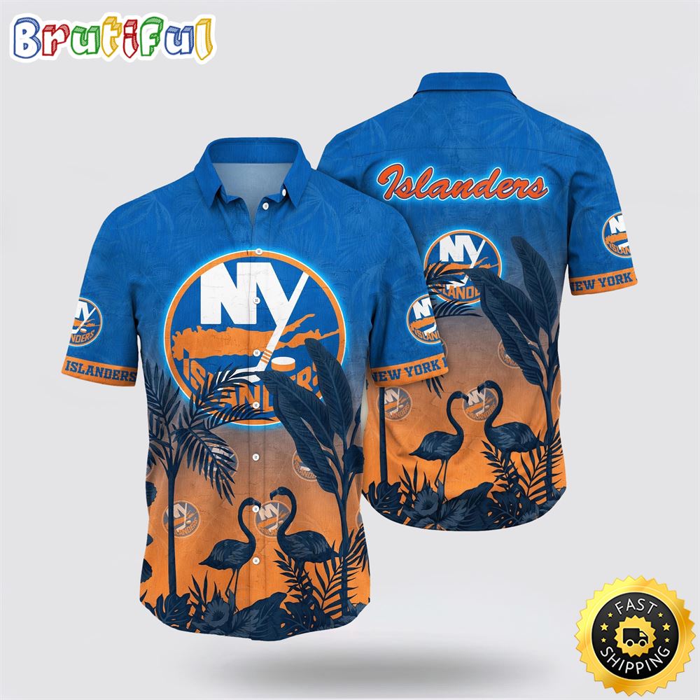 NHL New York Islanders Hawaiian Shirt Tropical Flamingo Pattern Summer Hawaiian Shirt 1 hhlzus.jpg