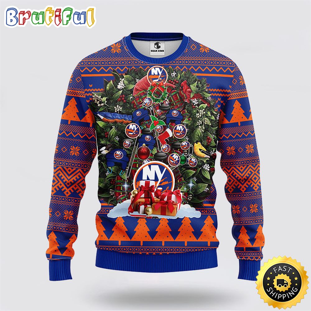 NHL New York Islanders Ugly Sweater Christmas Wreath Ugly Sweater x73e0q.jpg