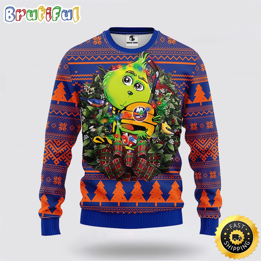 NHL New York Islanders Ugly Sweater Grinch Hug Ugly Christmas Sweater ikzdn9.jpg