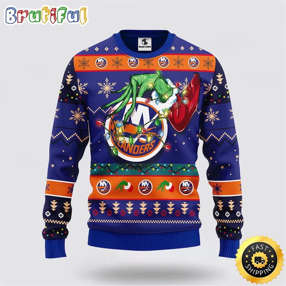 NHL New York Islanders Ugly Sweater The Hand Of Grinch Ugly Christmas Sweater tiovjo.jpg