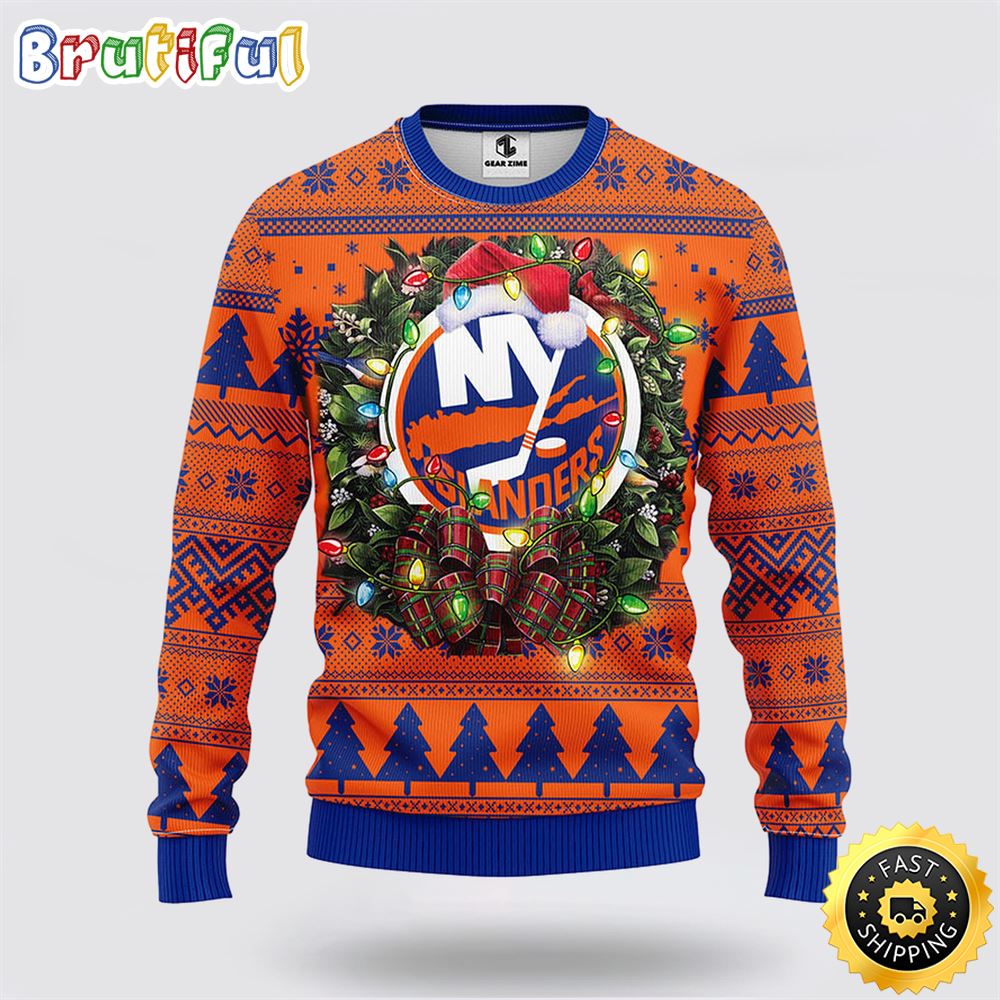 NHL New York Islanders Ugly Sweater Tree Ugly Christmas Fleece Sweater g1boru.jpg