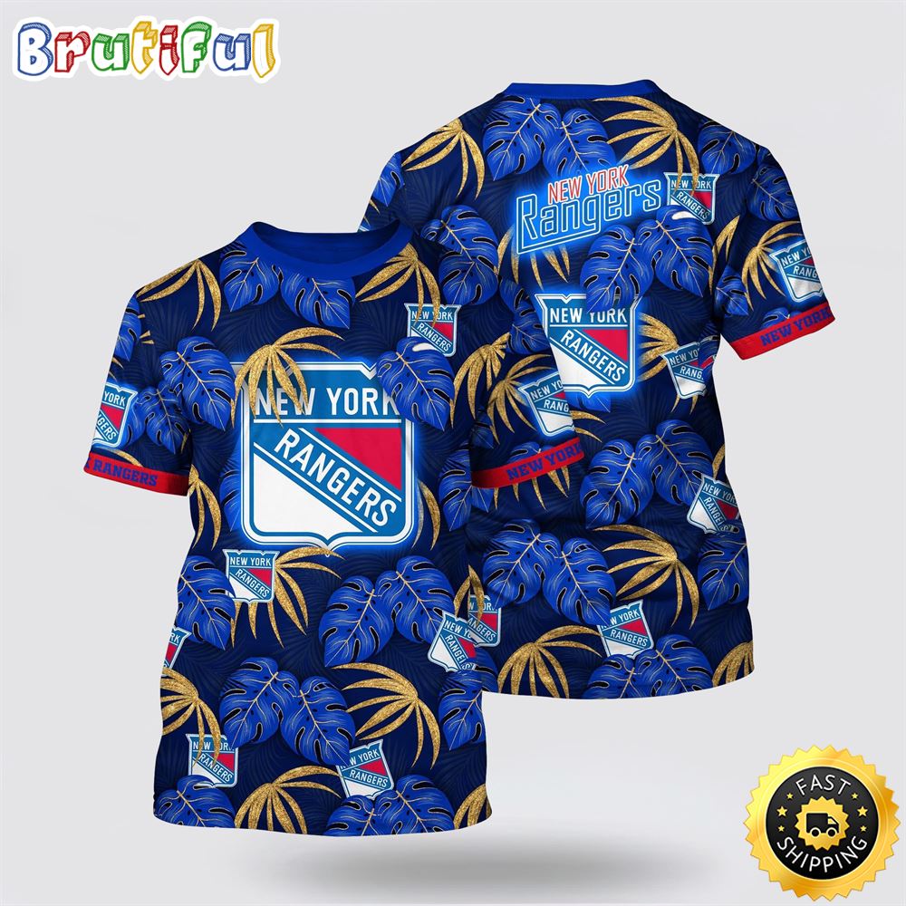 NHL New York Rangers All Over Print T Shirt Tropical Motifs Summer T Shirt 1 boskdm.jpg