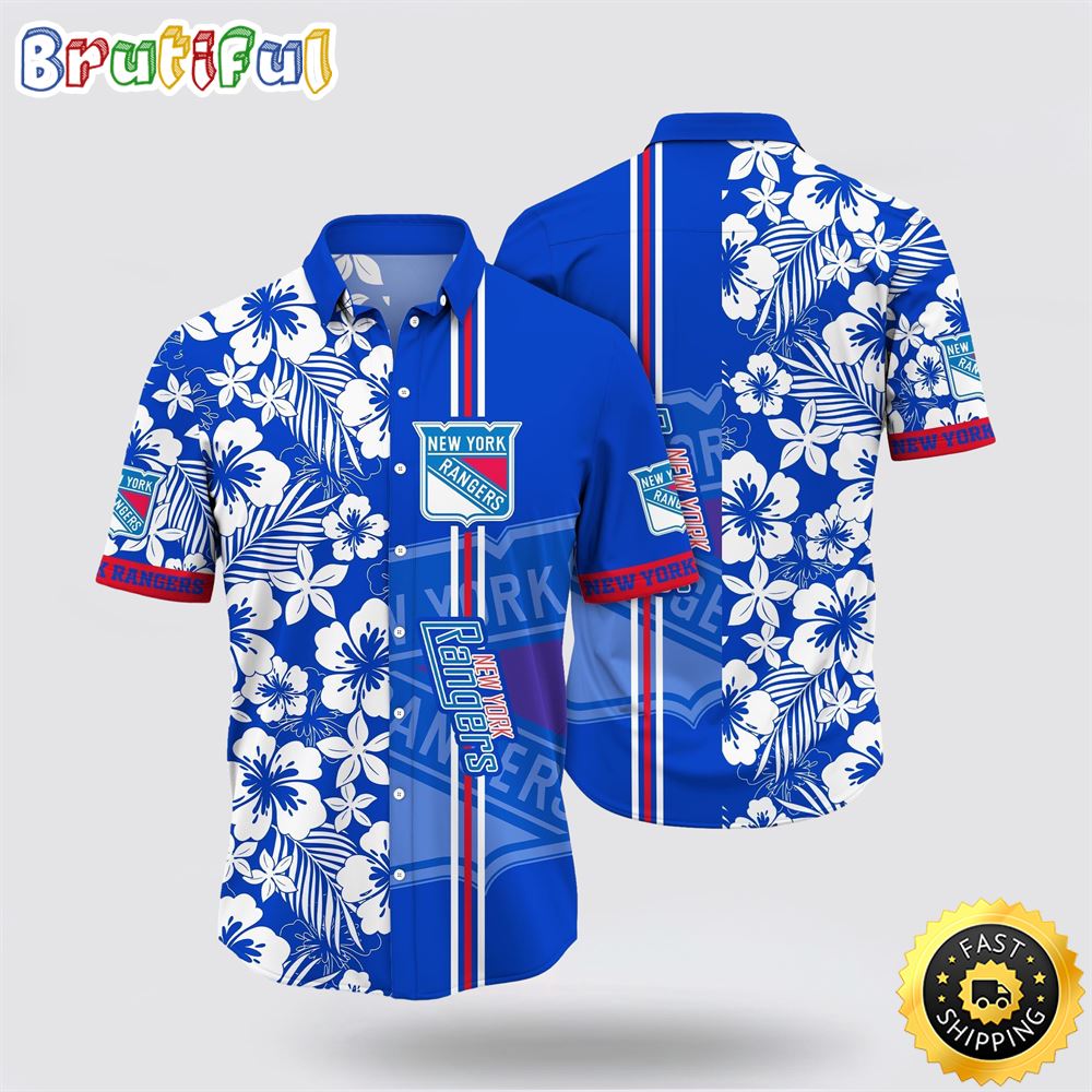 NHL New York Rangers Hawaiian Shirt Tropical Apricot Blossom Pattern Summer Hawaiian Shirt 1 n2u2e7.jpg