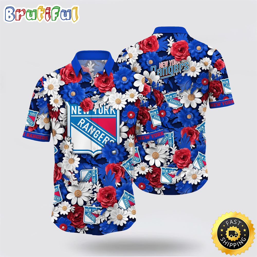 NHL New York Rangers Hawaiian Shirt Tropical Begonia Flower Pattern Summer Hawaiian Shirt 1 fdevh8.jpg