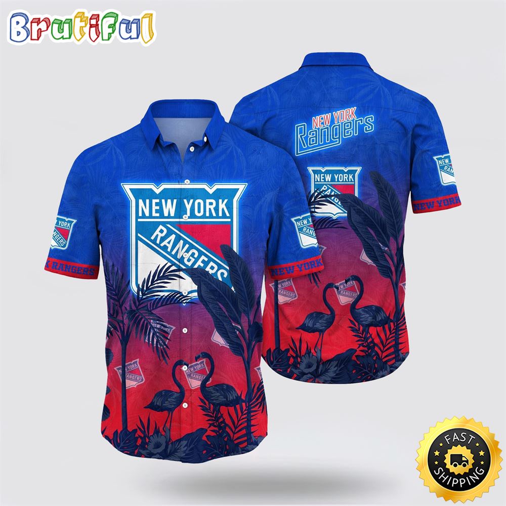 NHL New York Rangers Hawaiian Shirt Tropical Flamingo Pattern Summer Hawaiian Shirt 1 sxvba3.jpg