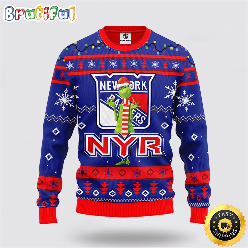 NHL New York Rangers Ugly Sweater Funny Grinch Ugly Christmas Sweater c2rszl.jpg