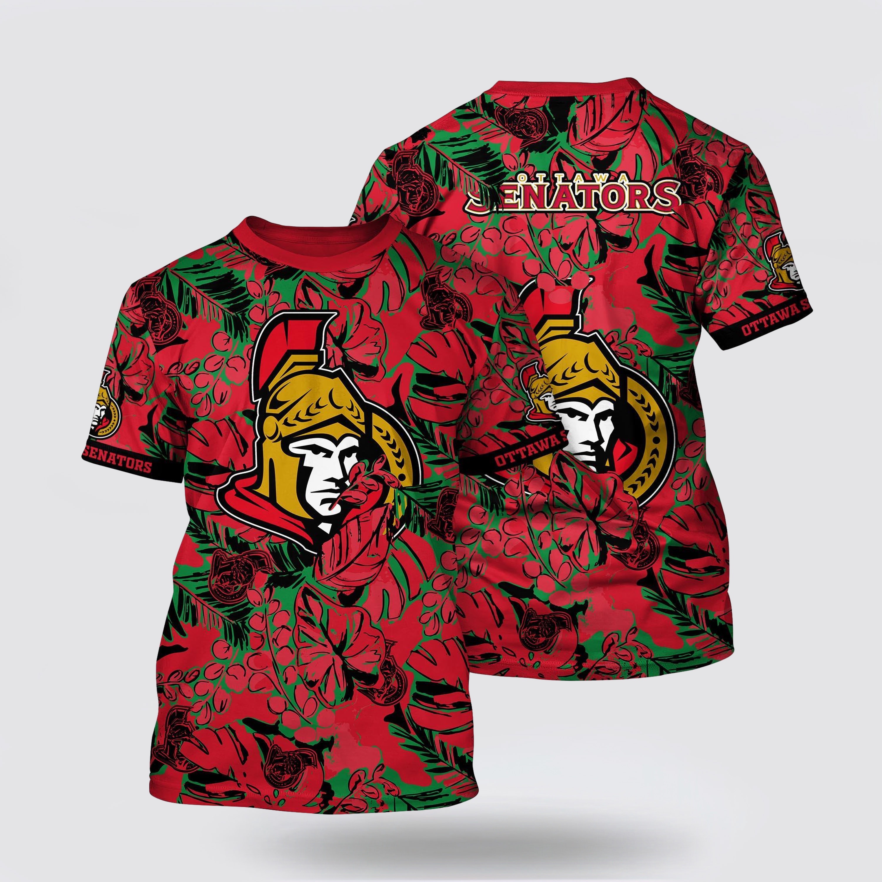 NHL Ottawa Senators All Over Print T Shirt Tropical Leaf Pattern Summer T Shirt 1 q6uzwo.jpg