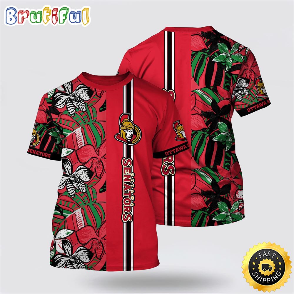 NHL Ottawa Senators All Over Print T Shirt Tropical Tropical Forest Floral Pattern Summer T Shirt 1 d9rsjj.jpg
