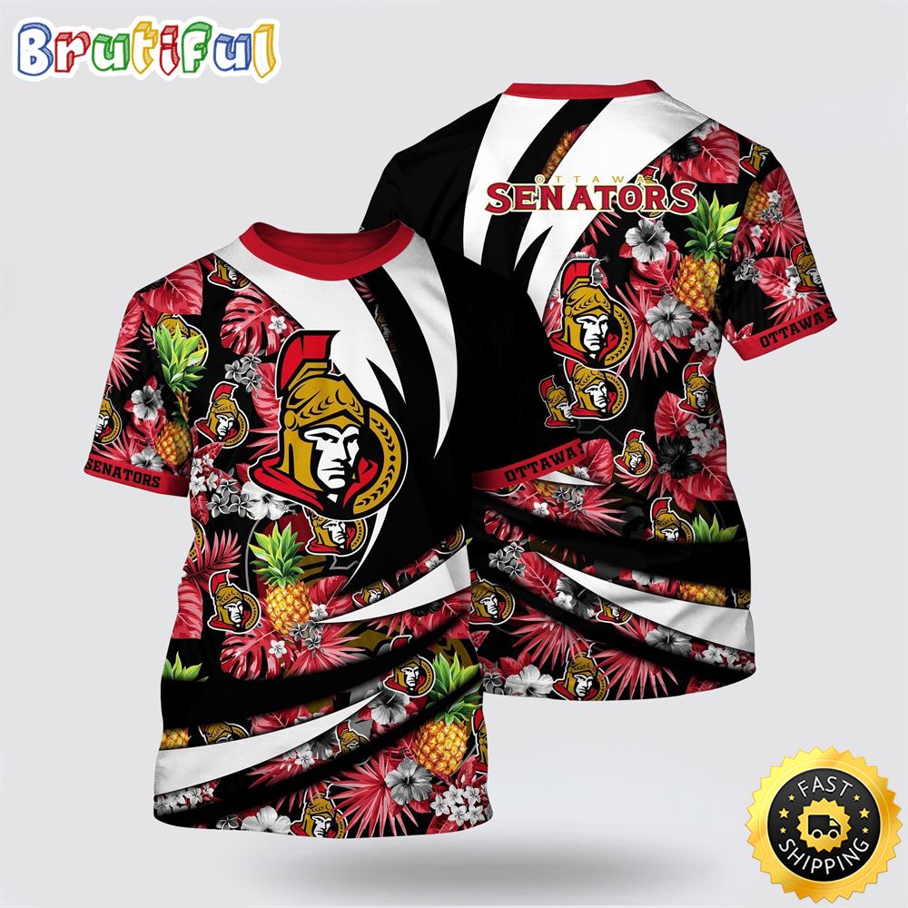 NHL Ottawa Senators All Over Print T Shirt With Tropical Pineapple Summer T Shirt 1 qcboac.jpg