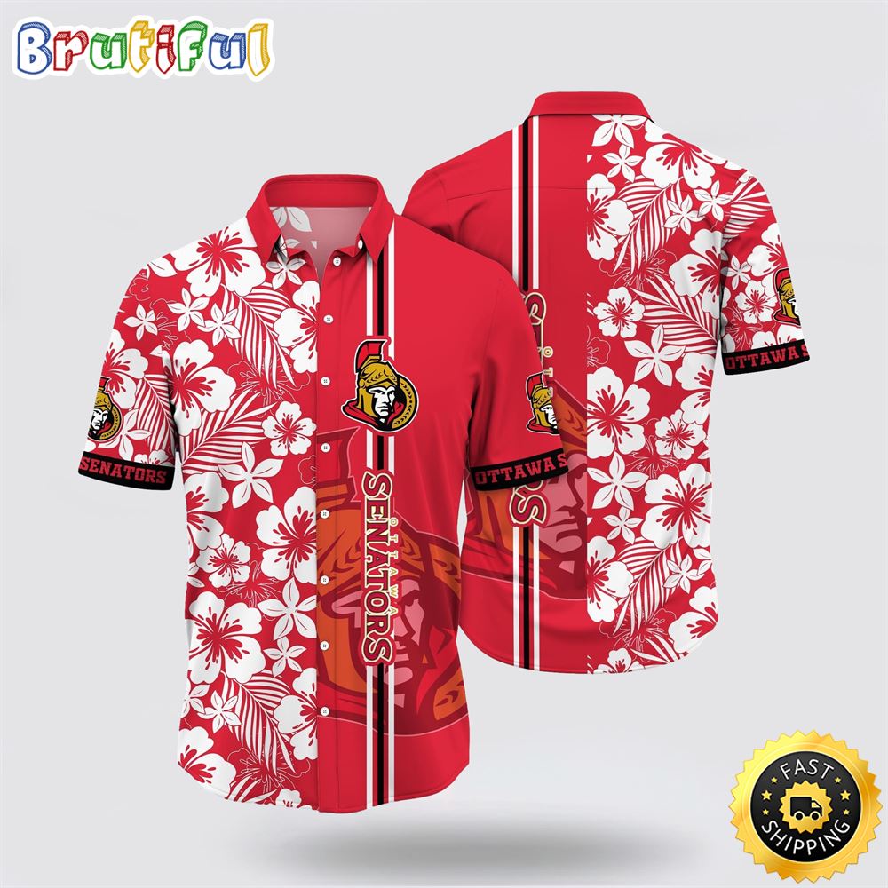 NHL Ottawa Senators Hawaiian Shirt Tropical Apricot Blossom Pattern Summer Hawaiian Shirt 1 be3wxj.jpg