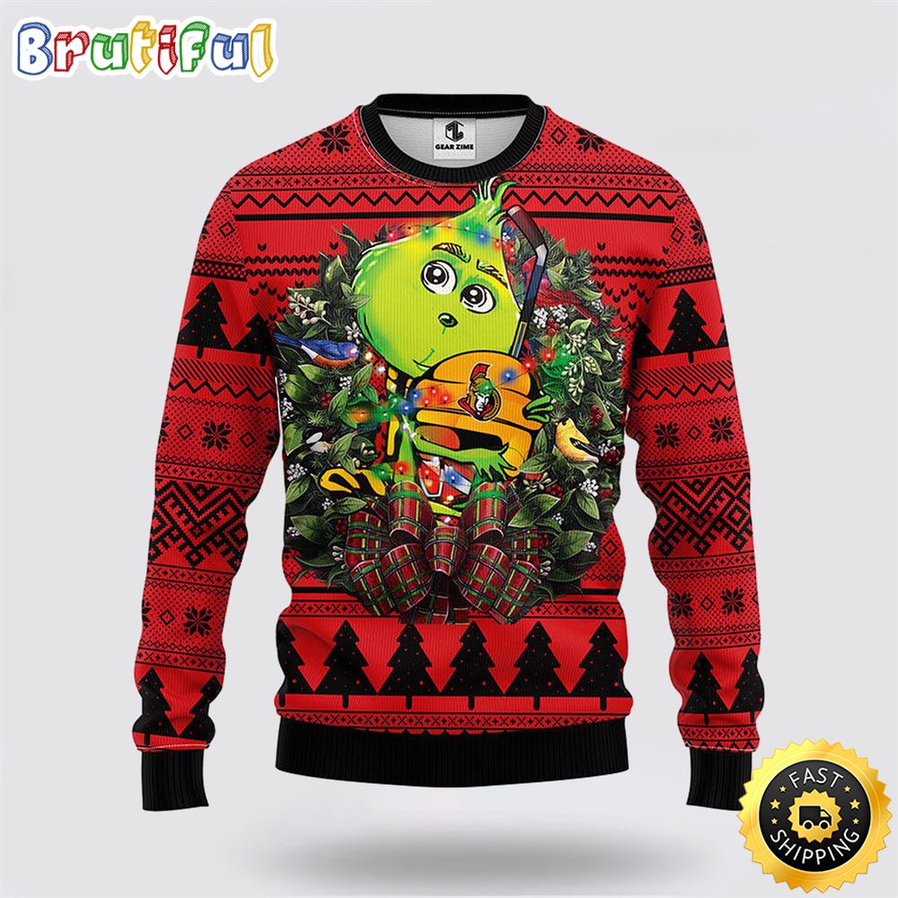 NHL Ottawa Senators Ugly Sweater Grinch Hug Ugly Christmas Sweater ognj1k.jpg