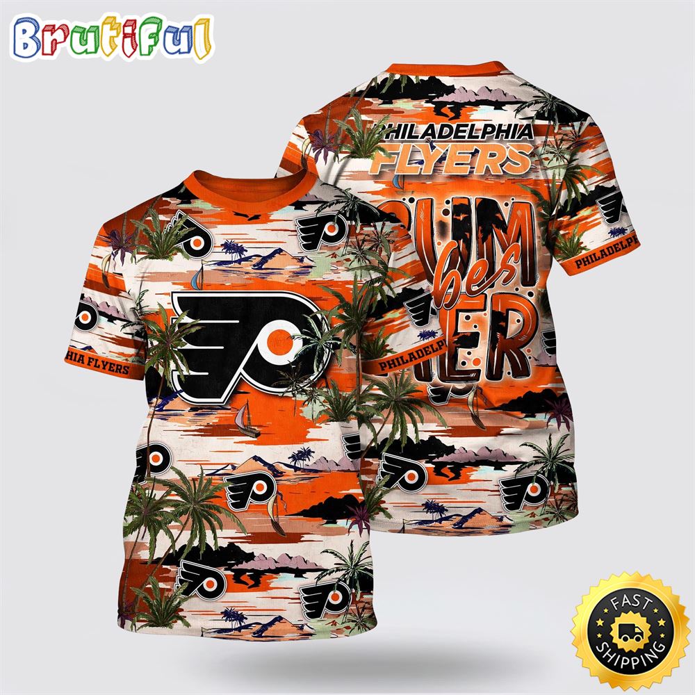 NHL Philadelphia Flyers All Over Print T Shirt Tropical Desert Island Motif Summer T Shirt 1 fbprkr.jpg