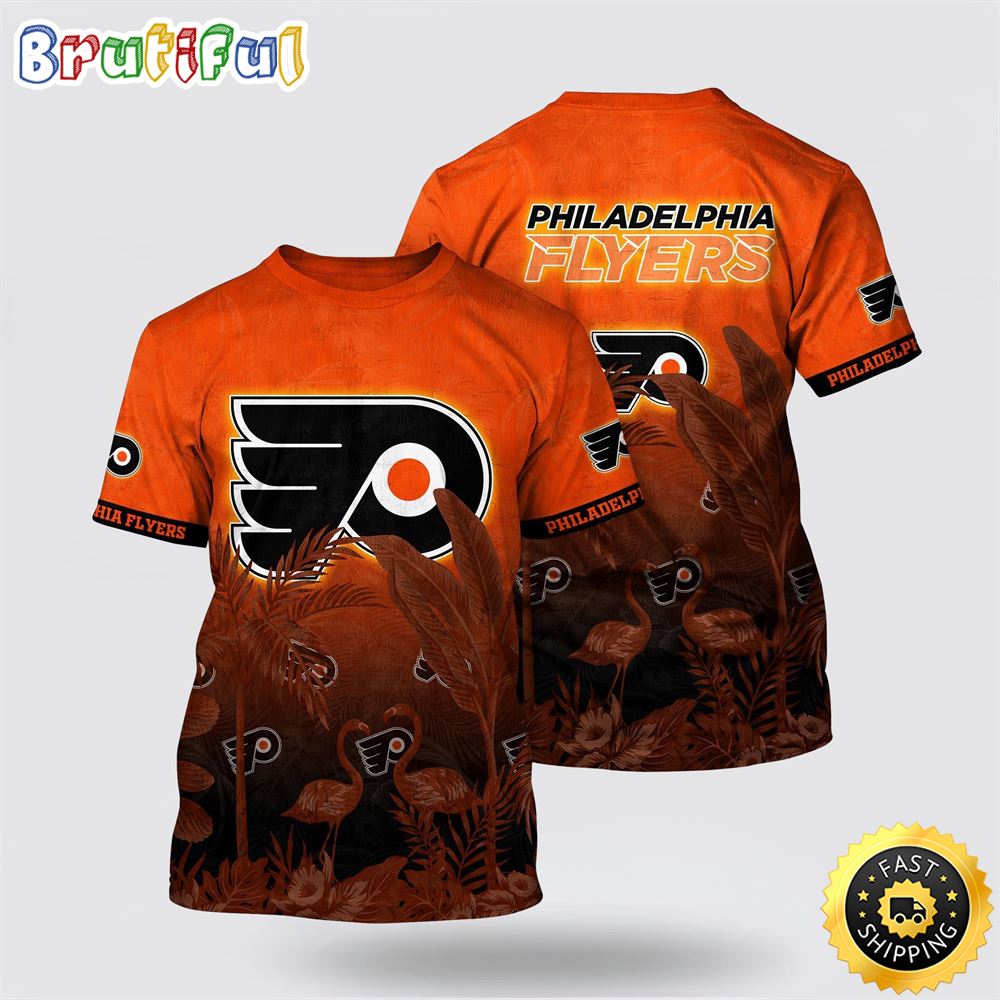 NHL Philadelphia Flyers All Over Print T Shirt Tropical Flamingo Pattern Summer T Shirt 1 yb1hoi.jpg