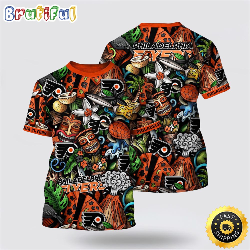 NHL Philadelphia Flyers All Over Print T Shirt Tropical Tiki Pattern Summer T Shirt 1 qr3gp1.jpg