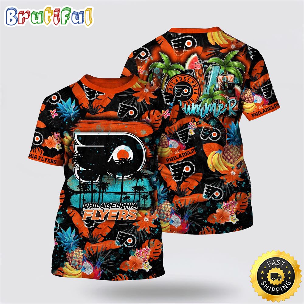 NHL Philadelphia Flyers All Over Print T Shirt With Tropical Fruits Summer T Shirt 1 fxaiqr.jpg