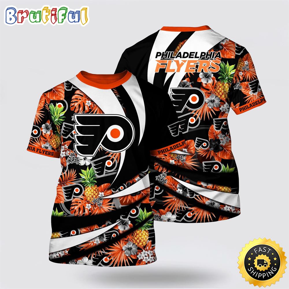 NHL Philadelphia Flyers All Over Print T Shirt With Tropical Pineapple Summer T Shirt 1 wu258f.jpg