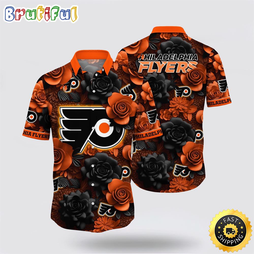 NHL Philadelphia Flyers Hawaiian Shirt Tropical Rose Pattern Summer Hawaiian Shirt 1 fwq72r.jpg