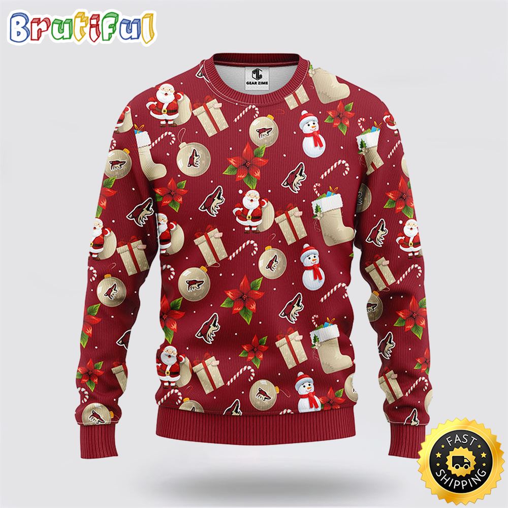 NHL Phoenix Coyotes Ugly Sweater Santa Claus Snowman Ugly Christmas Sweater jjfpio.jpg