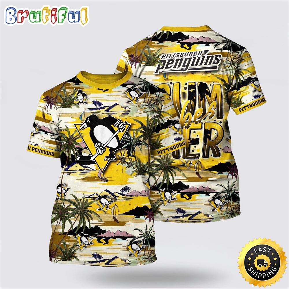 NHL Pittsburgh Penguins All Over Print T Shirt Tropical Desert Island Motif Summer T Shirt 1 d8vx8x.jpg