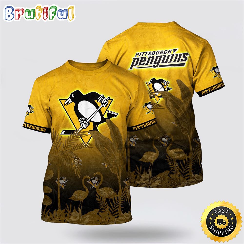 NHL Pittsburgh Penguins All Over Print T Shirt Tropical Flamingo Pattern Summer T Shirt 1 ij8loa.jpg