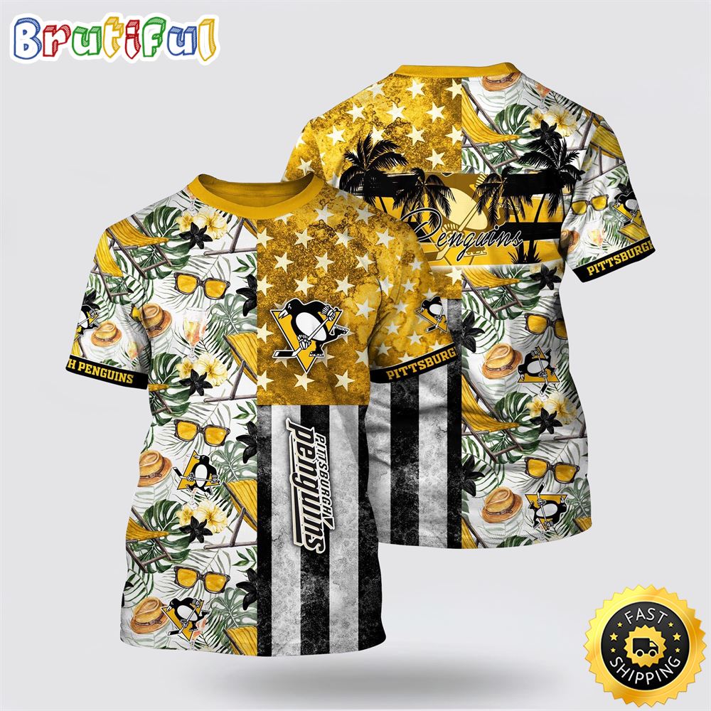 NHL Pittsburgh Penguins All Over Print T Shirt Tropical Hat And Glasses Pattern Summer T Shirt 1 rdy7da.jpg