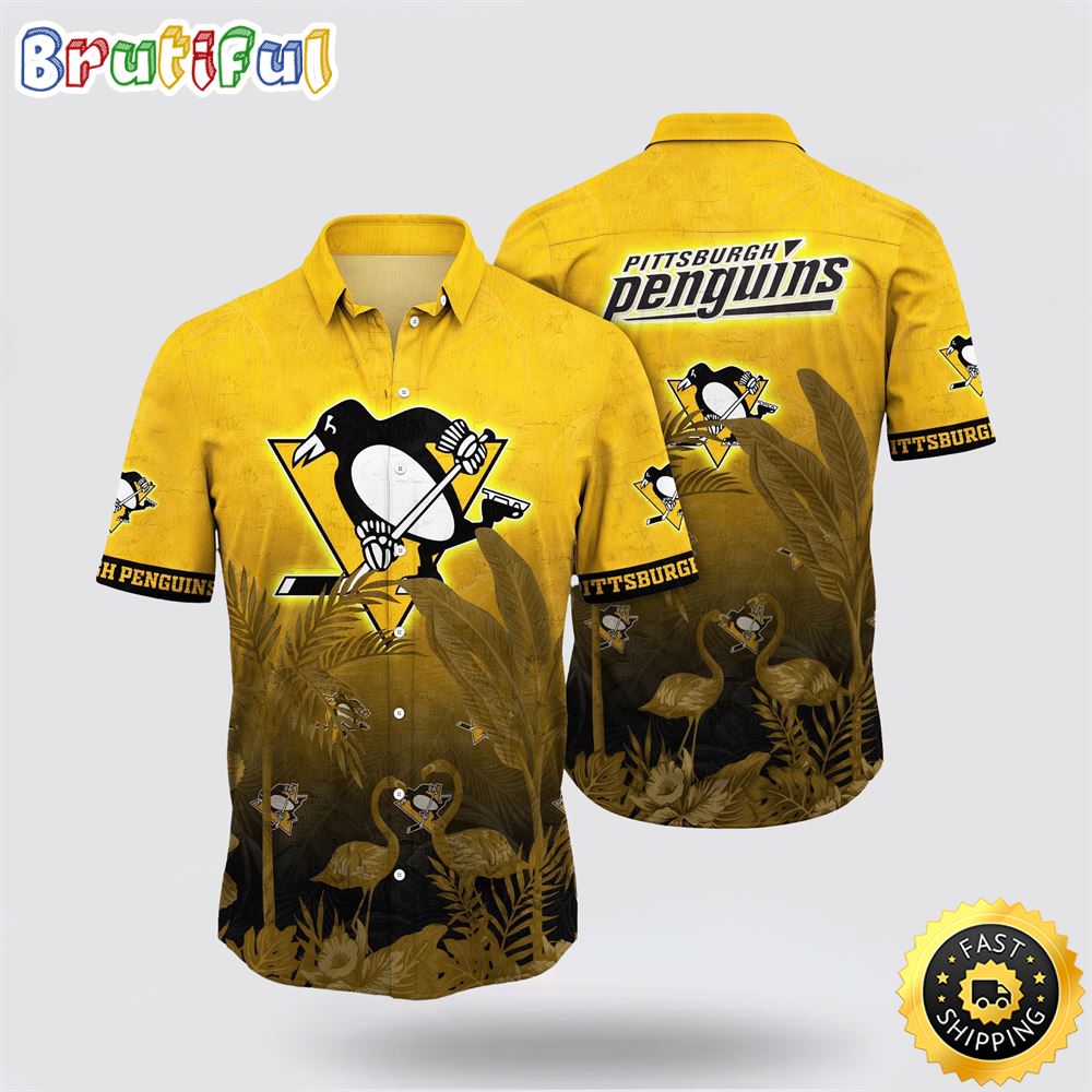 NHL Pittsburgh Penguins Hawaiian Shirt Tropical Flamingo Pattern Summer Hawaiian Shirt 1 yoxtvs.jpg