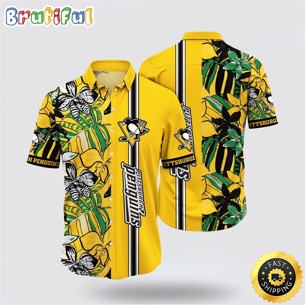 NHL Pittsburgh Penguins Hawaiian Shirt Tropical Tropical Forest Floral Pattern Summer Hawaiian Shirt 1 ulpcza.jpg