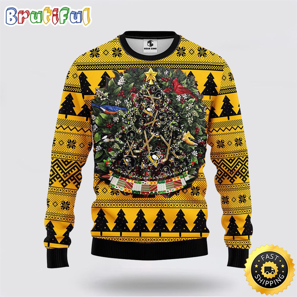 NHL Pittsburgh Penguins Ugly Sweater Tree Ugly Christmas Fleece Sweater g8ooxl.jpg