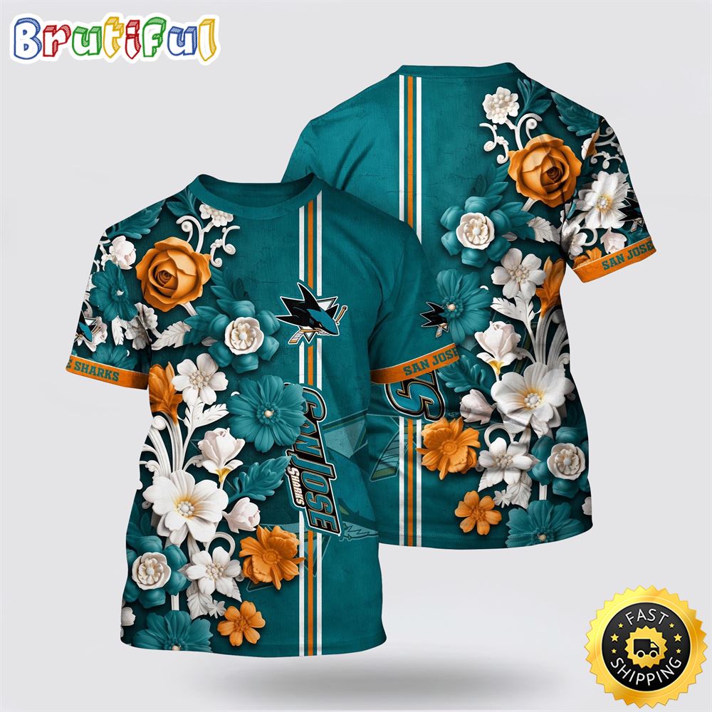 NHL San Jose Sharks All Over Print T Shirt Tropical Hepatica Floral Pattern Summer T Shirt 1 ieq5o2.jpg