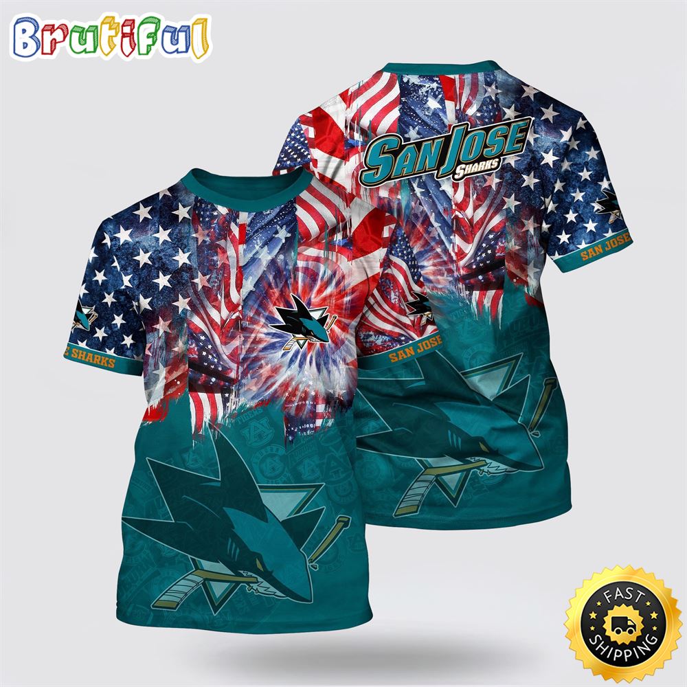 NHL San Jose Sharks All Over Print T Shirt With American Independence Day Pattern Summer T Shirt 1 djeire.jpg