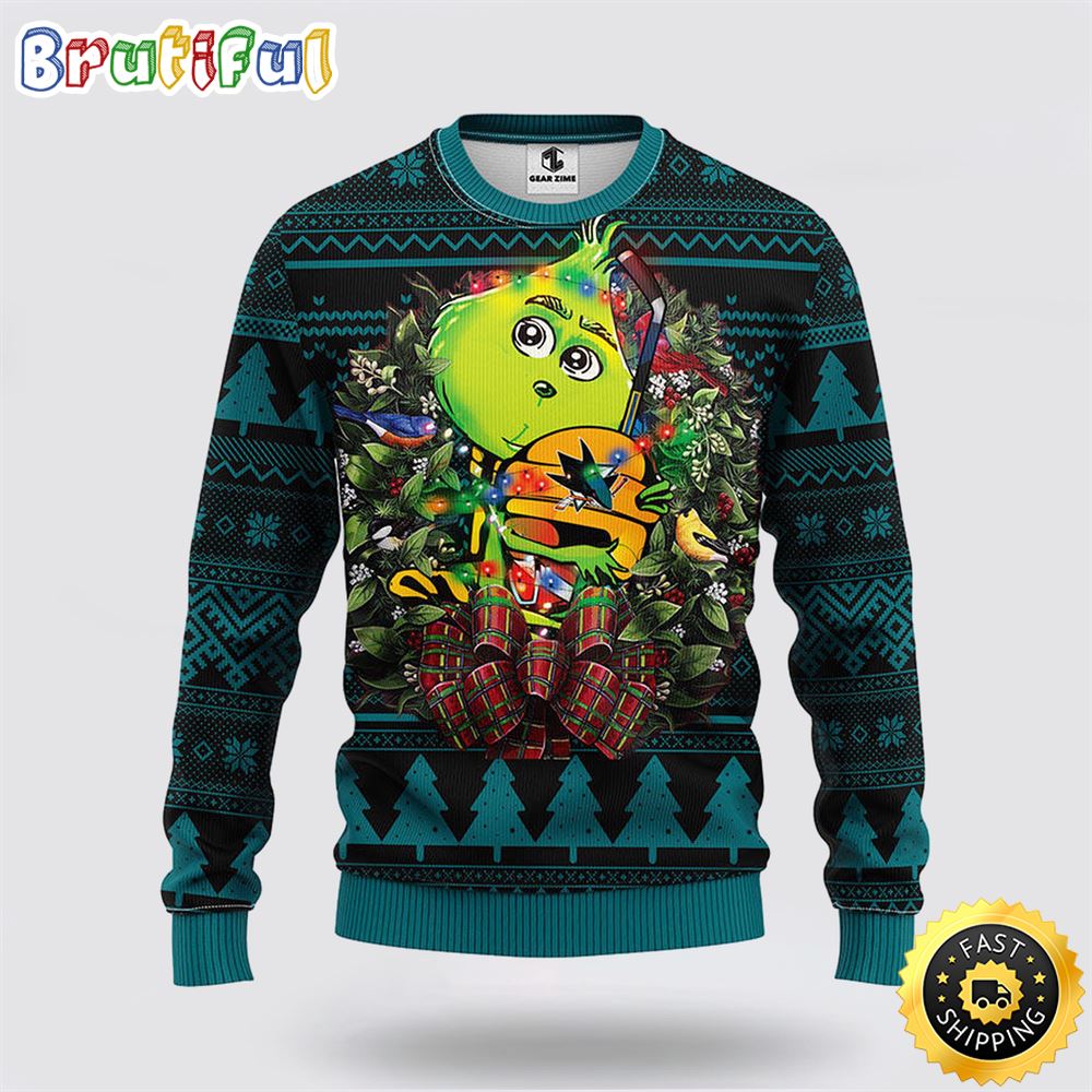 NHL San Jose Sharks Ugly Sweater Grinch Hug Ugly Christmas Sweater ekoziz.jpg