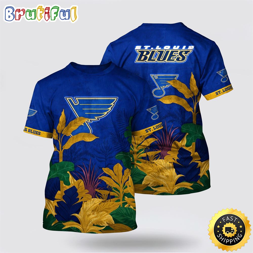 NHL St. Louis Blues All Over Print T Shirt Tropical Forest Motifs Summer T Shirt 1 svb3ug.jpg