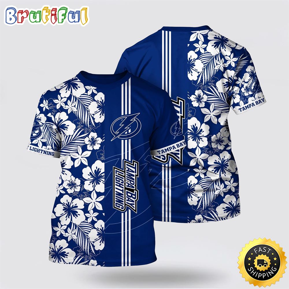 NHL Tampa Bay Lightning All Over Print T Shirt Tropical Apricot Blossom Pattern Summer T Shirt 1 rdgm0e.jpg