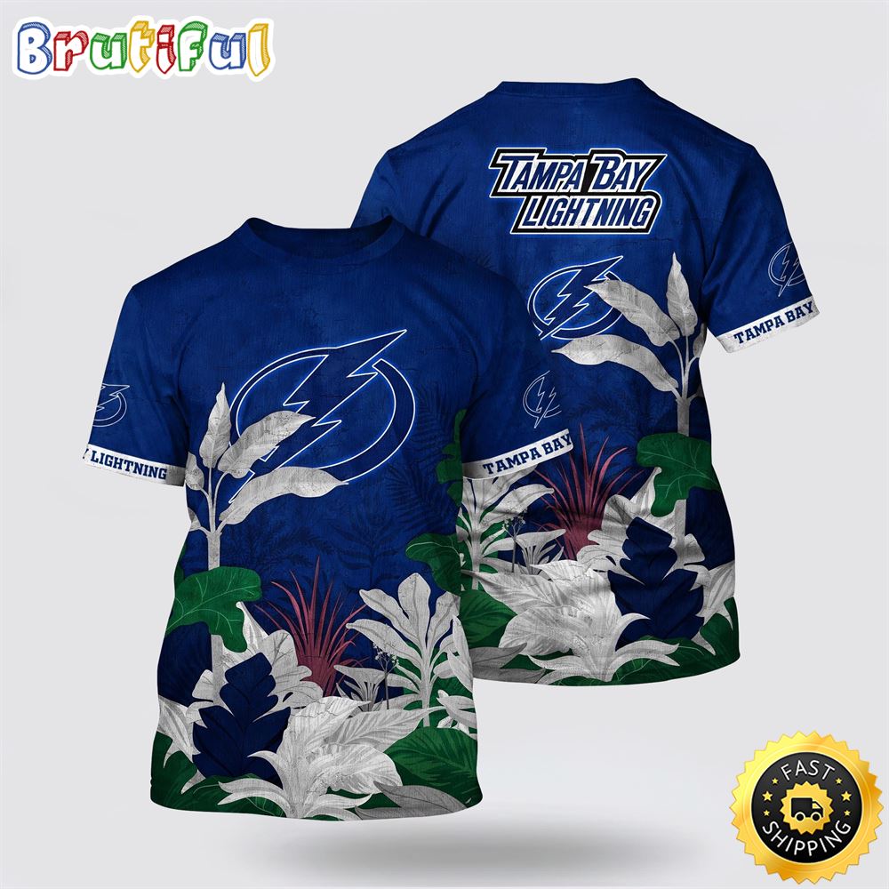 NHL Tampa Bay Lightning All Over Print T Shirt Tropical Forest Motifs Summer T Shirt 1 ge6k2h.jpg