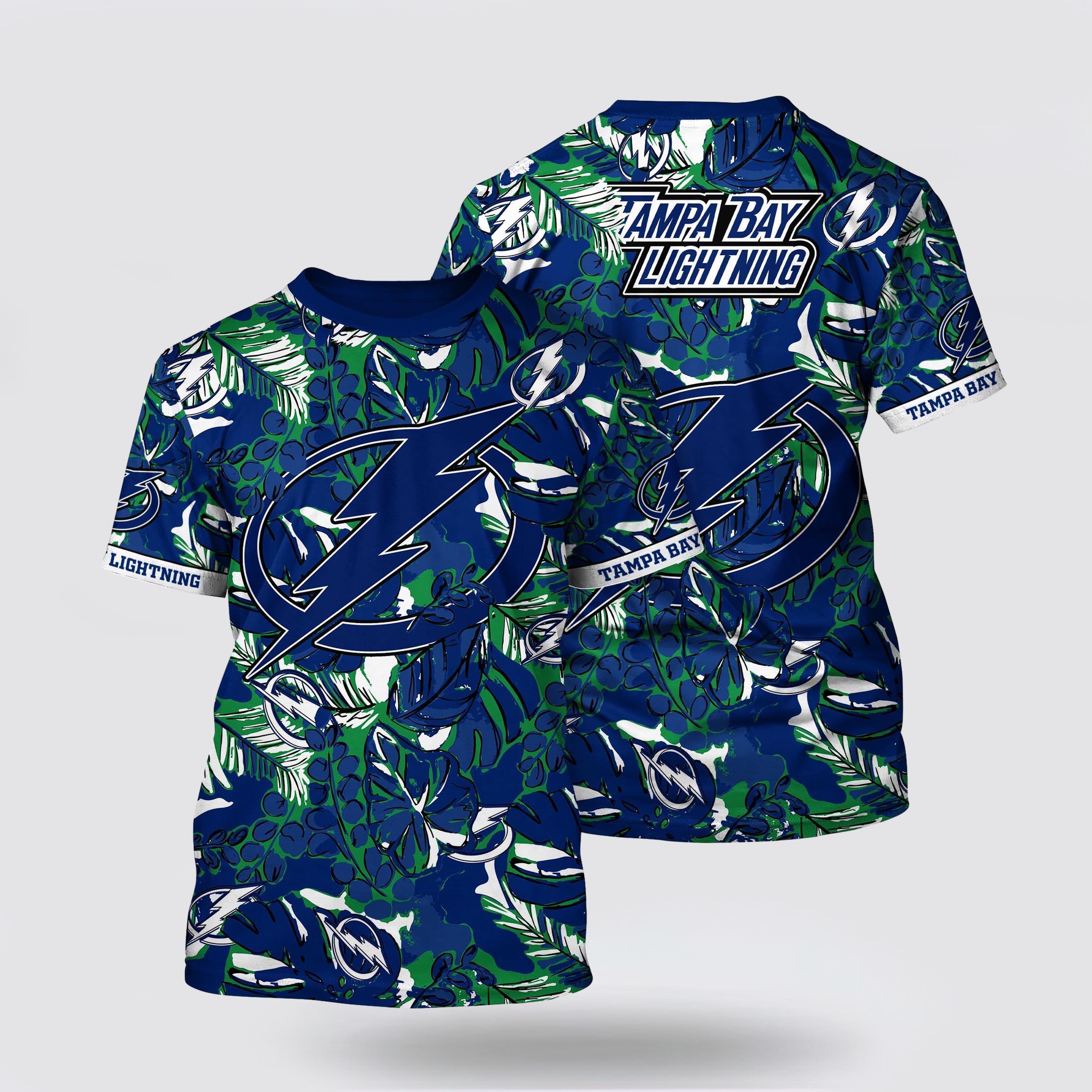 NHL Tampa Bay Lightning All Over Print T Shirt Tropical Leaf Pattern Summer T Shirt 1 qz12sj.jpg