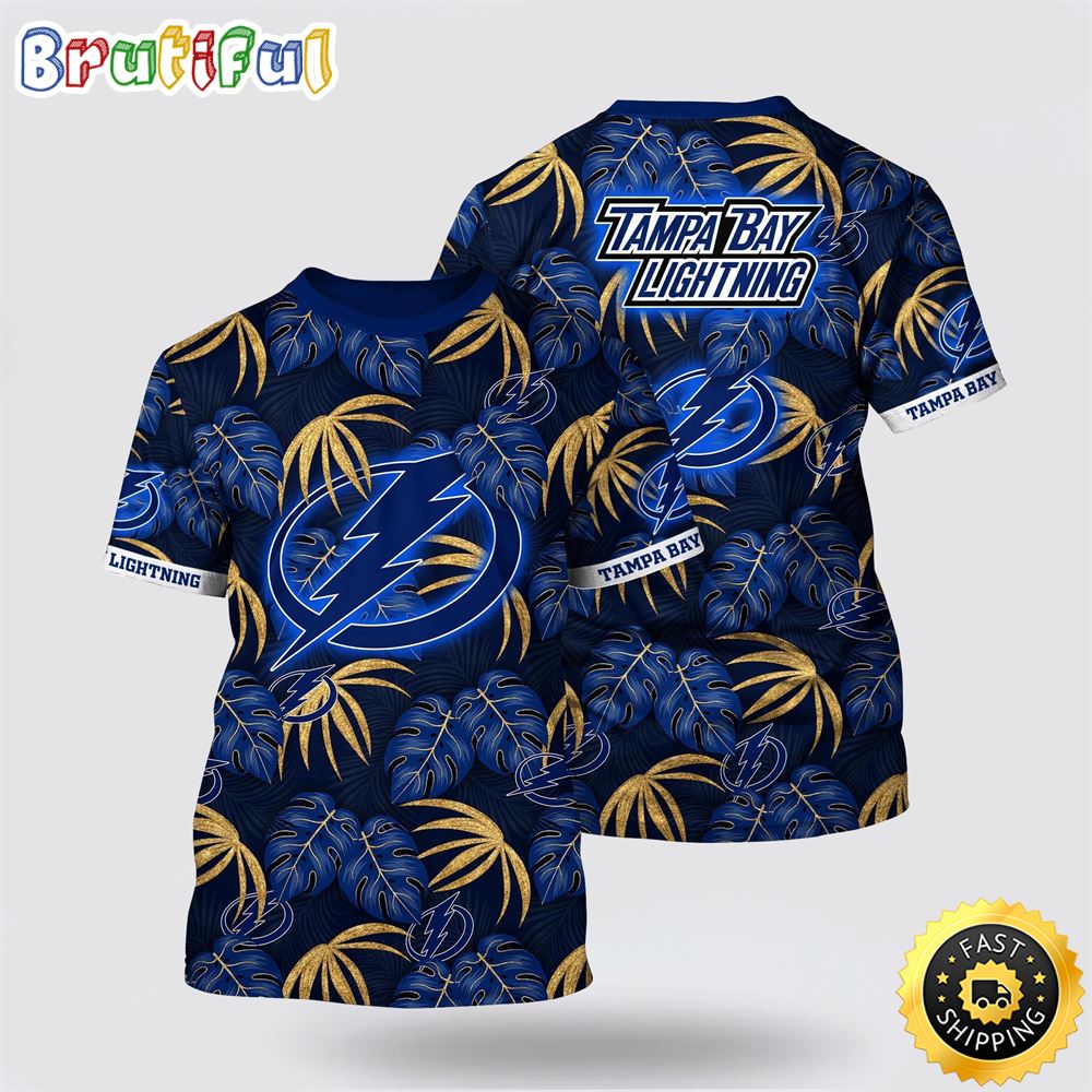 NHL Tampa Bay Lightning All Over Print T Shirt Tropical Motifs Summer T Shirt 1 ucsg0l.jpg