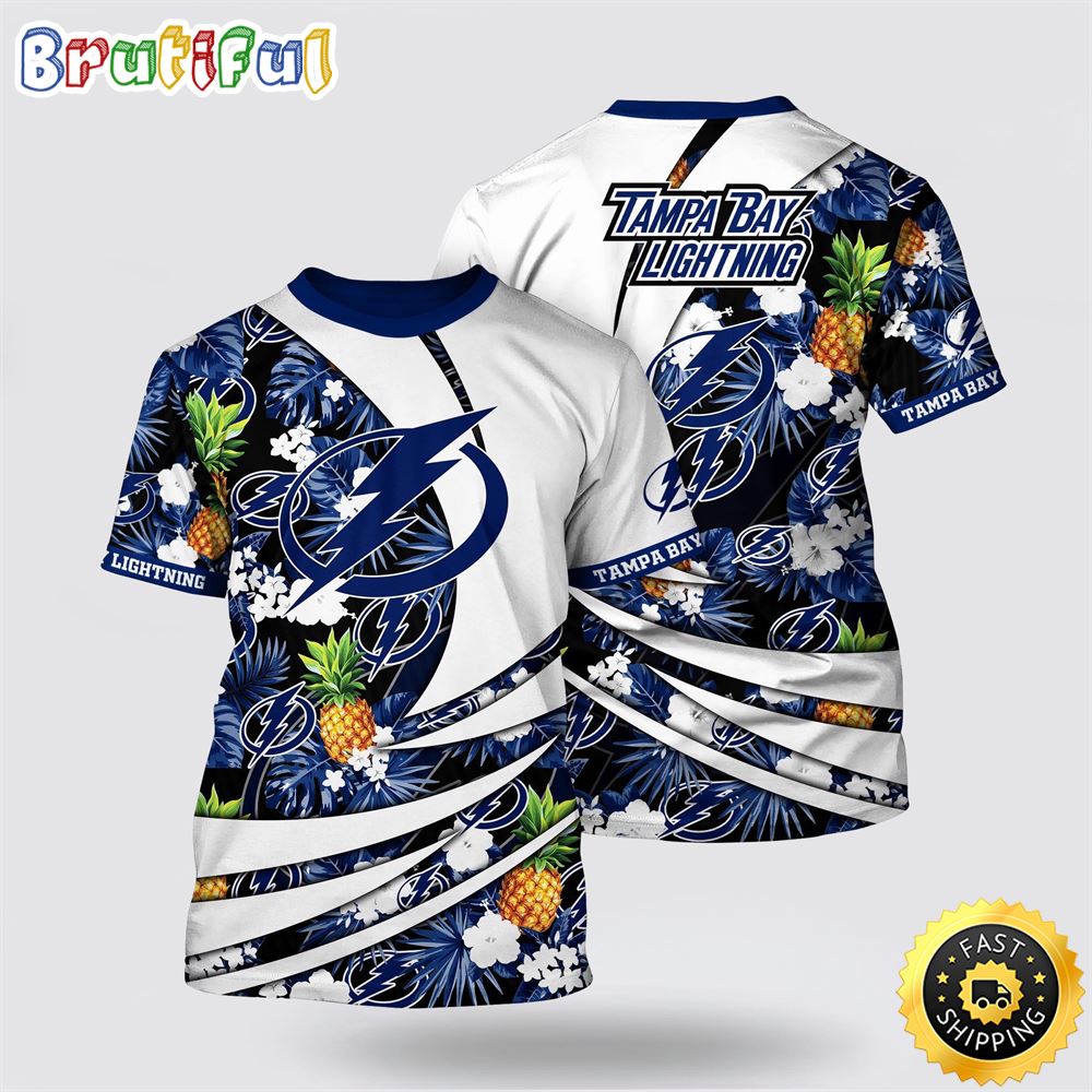 NHL Tampa Bay Lightning All Over Print T Shirt With Tropical Pineapple Summer T Shirt 1 shoozo.jpg