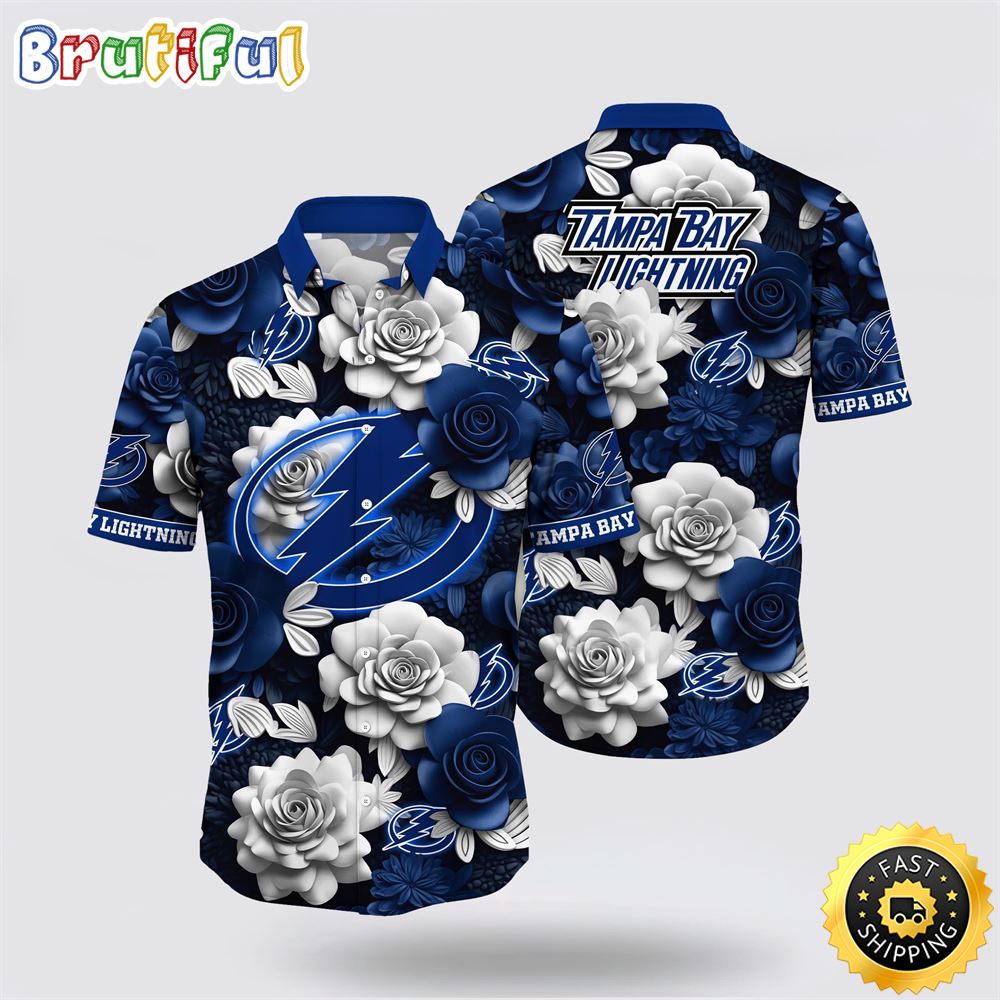 NHL Tampa Bay Lightning Hawaiian Shirt Tropical Rose Pattern Summer Hawaiian Shirt 1 m4sskb.jpg