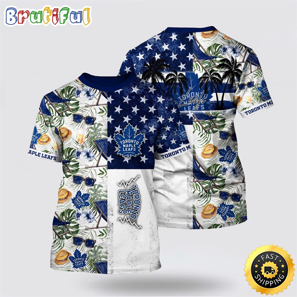 NHL Toronto Maple Leafs All Over Print T Shirt Tropical Hat And Glasses Pattern Summer T Shirt 1 befplm.jpg