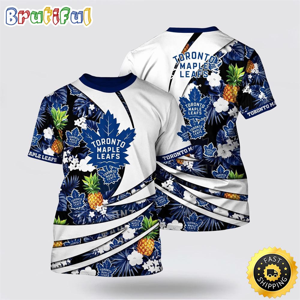 NHL Toronto Maple Leafs All Over Print T Shirt With Tropical Pineapple Summer T Shirt 1 at21pt.jpg