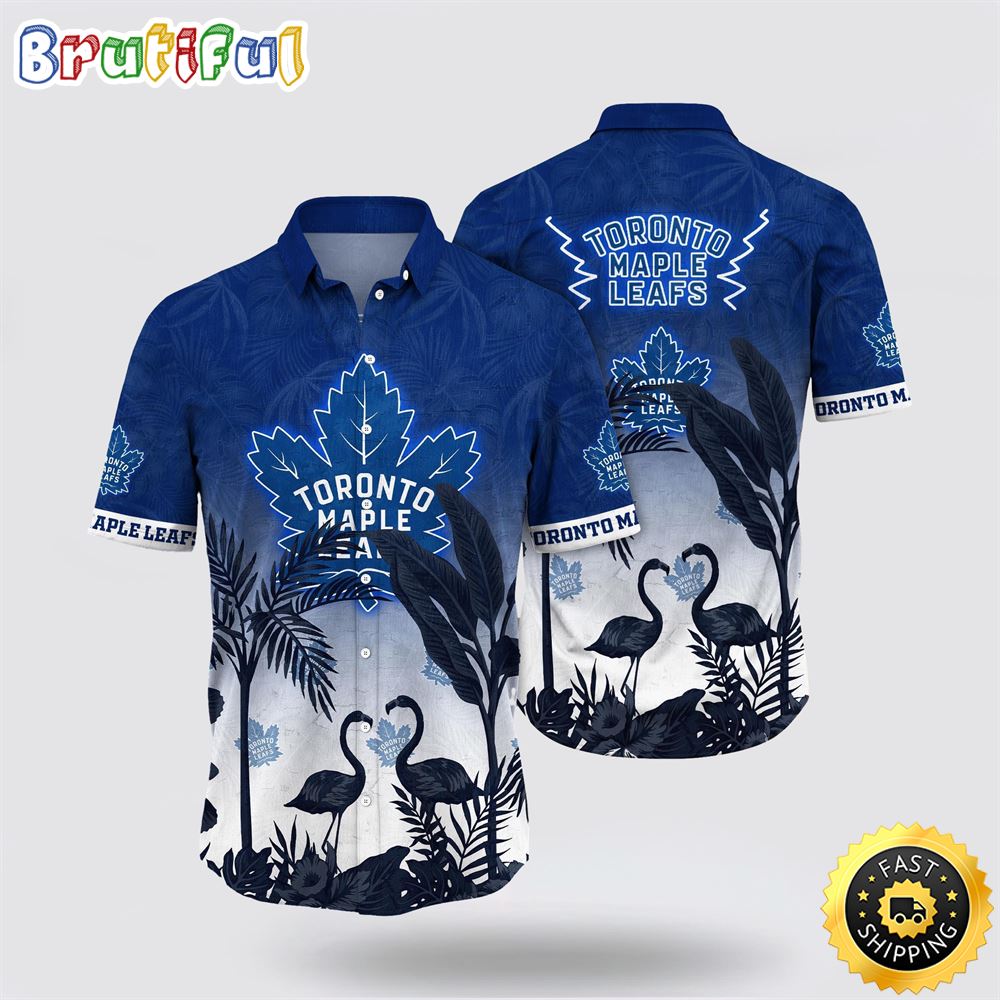 NHL Toronto Maple Leafs Hawaiian Shirt Tropical Flamingo Pattern Summer Hawaiian Shirt 1 gpyfib.jpg