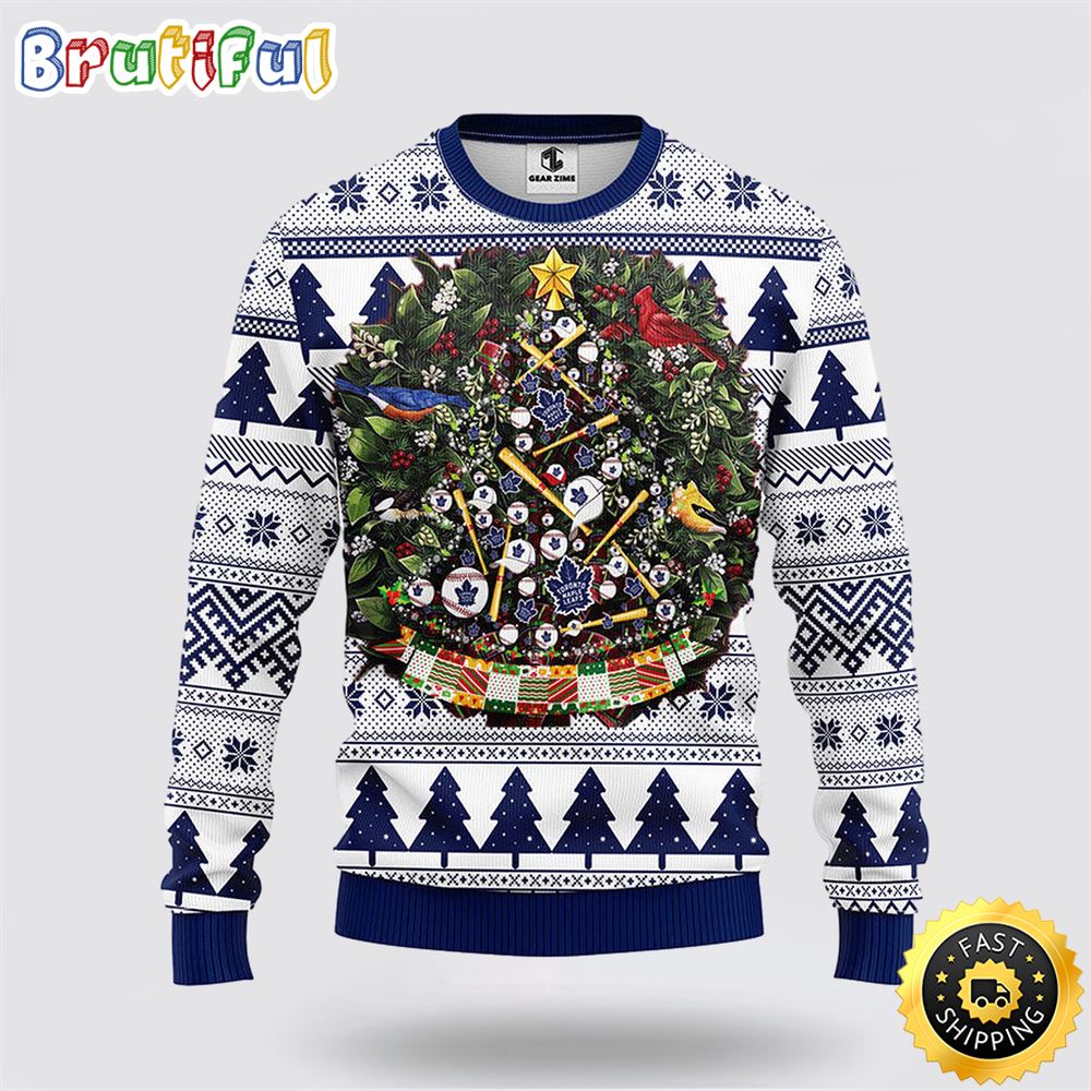 NHL Toronto Maple Leafs Ugly Sweater Tree Ball Ugly Christmas Sweater twyamw.jpg