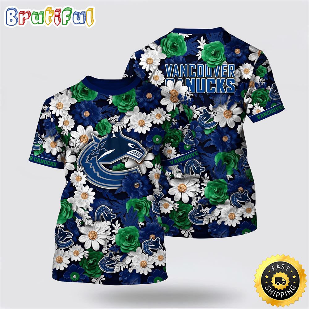NHL Vancouver Canucks All Over Print T Shirt Tropical Begonia Flower Pattern Summer T Shirt 1 rm6gnn.jpg