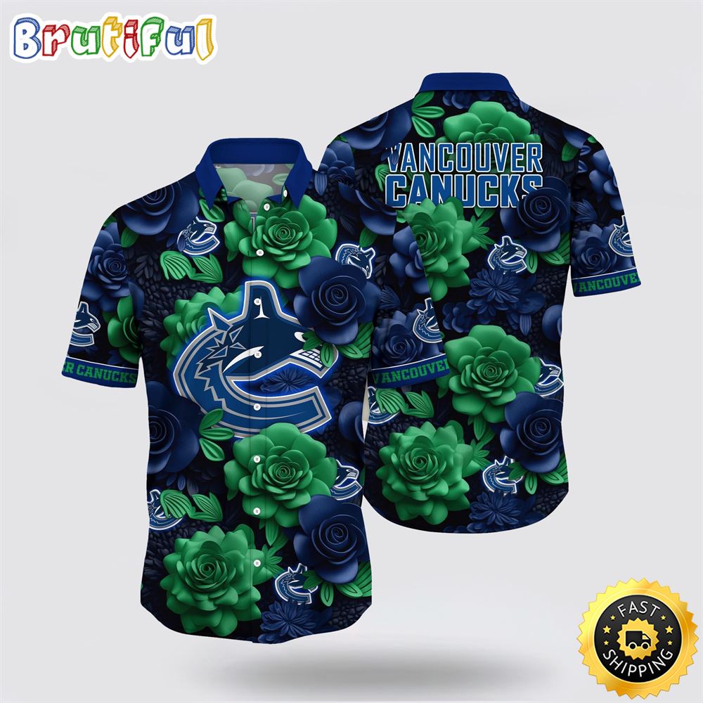 NHL Vancouver Canucks Hawaiian Shirt Tropical Rose Pattern Summer Hawaiian Shirt 1 ixsj4f.jpg