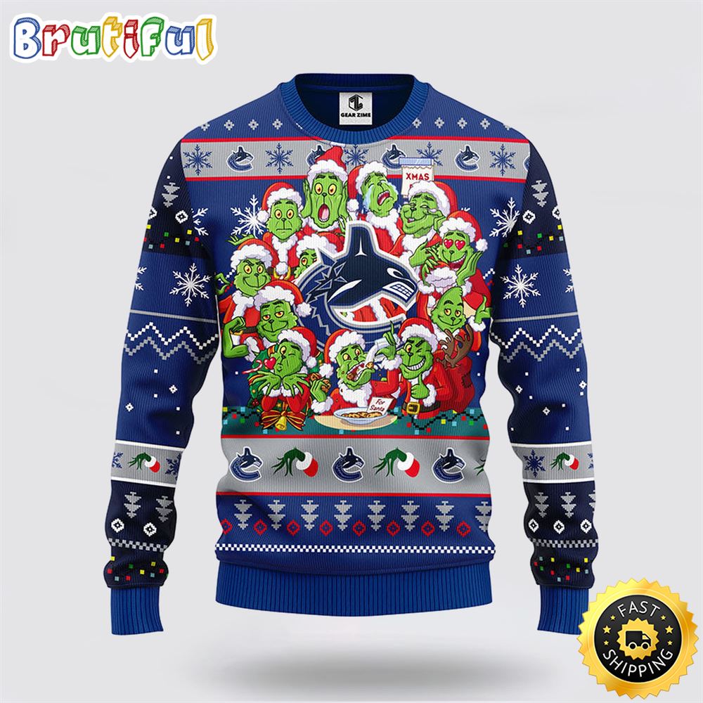 NHL Vancouver Canucks Ugly Sweater 12 Expressions Of Grinch During The Christmas Season Sweater qc21xt.jpg