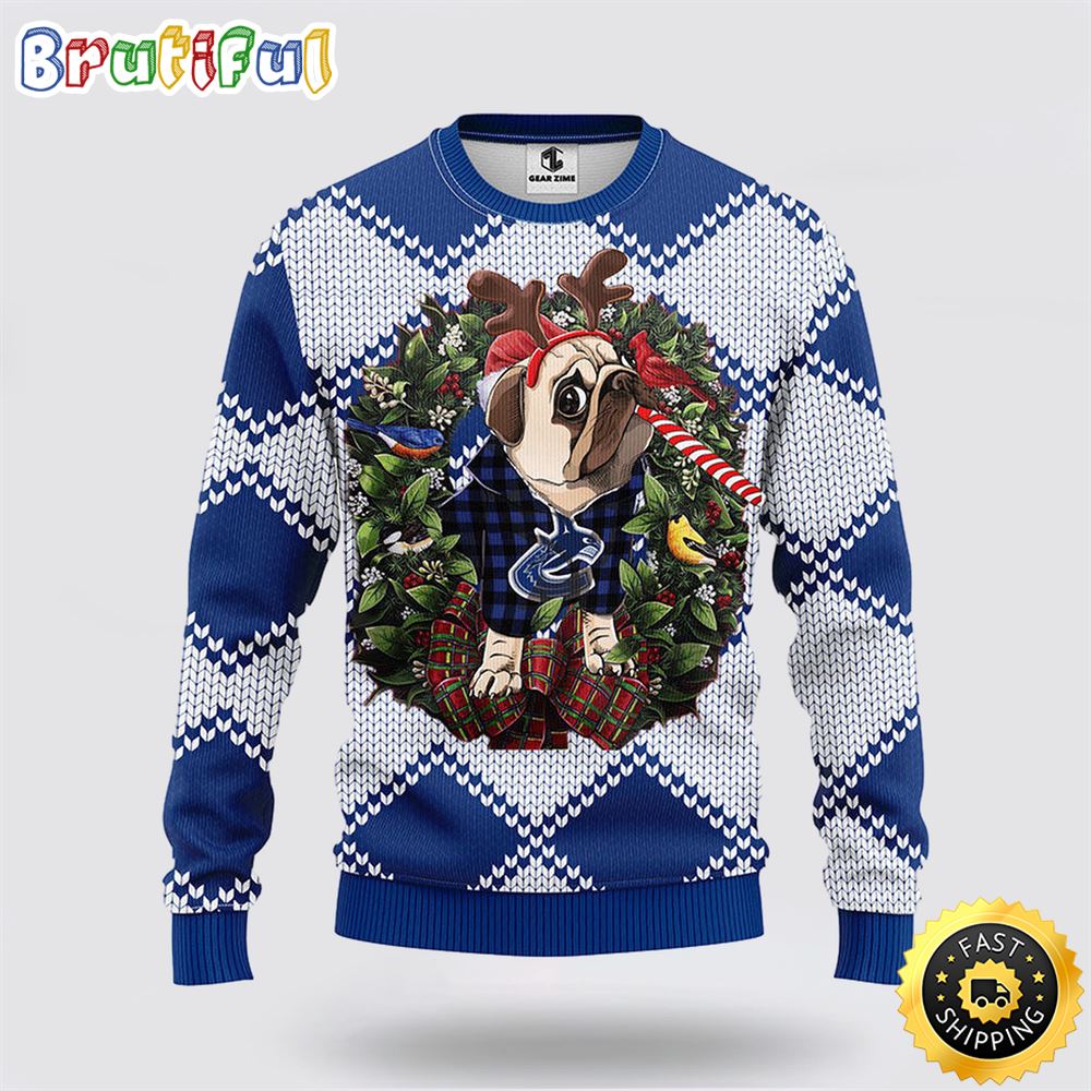 NHL Vancouver Canucks Ugly Sweater Pub Dog Ugly Christmas Sweater olwaby.jpg