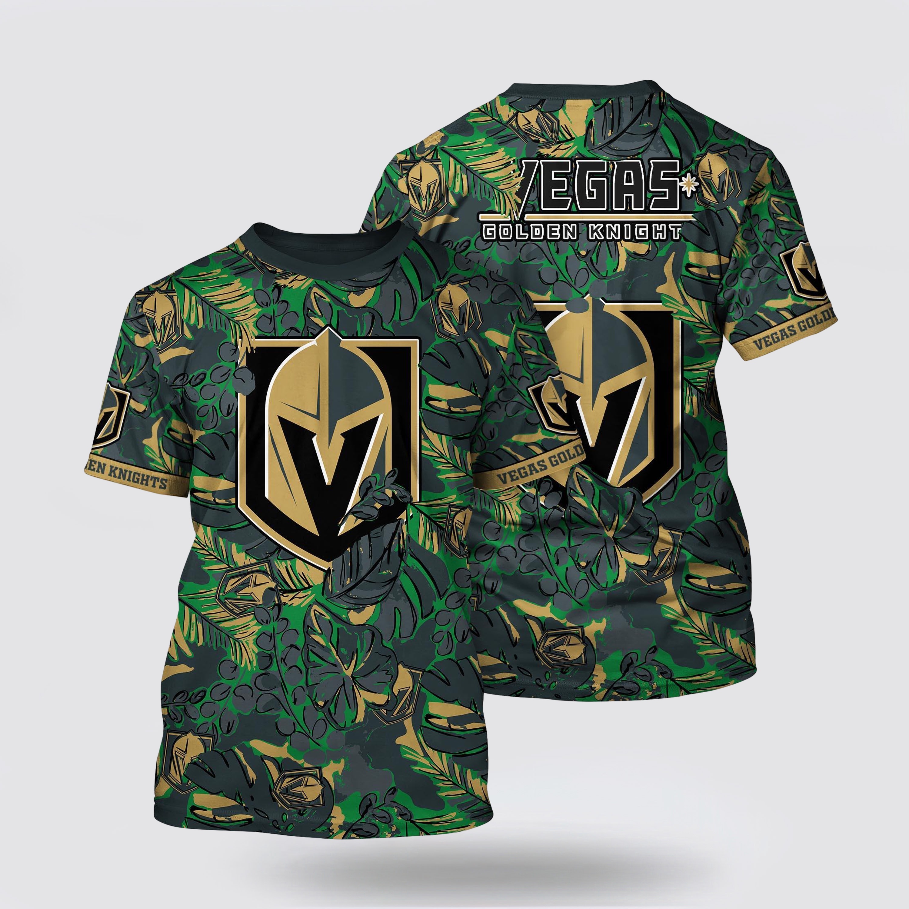 NHL Vegas Golden Knights All Over Print T Shirt Tropical Leaf Pattern Summer T Shirt 1 ntvy5z.jpg