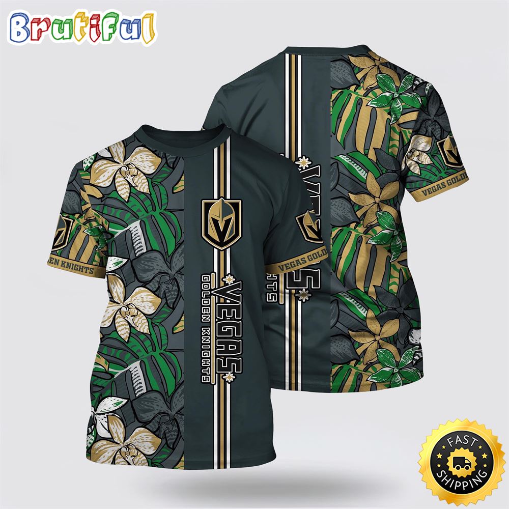 NHL Vegas Golden Knights All Over Print T Shirt Tropical Tropical Forest Floral Pattern Summer T Shirt 1 jzgpao.jpg